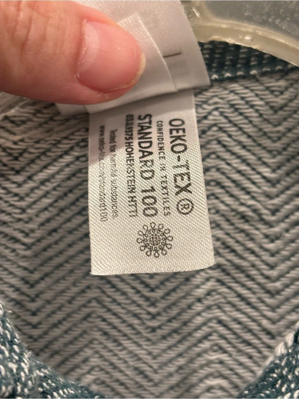 Hanna Andersson Teal Herringbone Button-Down Shirt